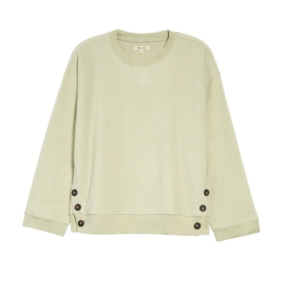Madewell || (Re) Sourced Brushed Side-Button Relaxed Sweatshirt - Picture 1 of 8